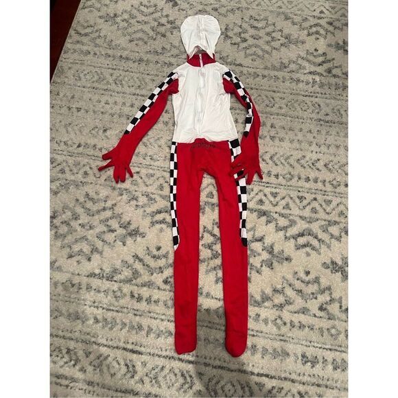 Kid’s Red and Checkered Morphsuit - Picture 3 of 4